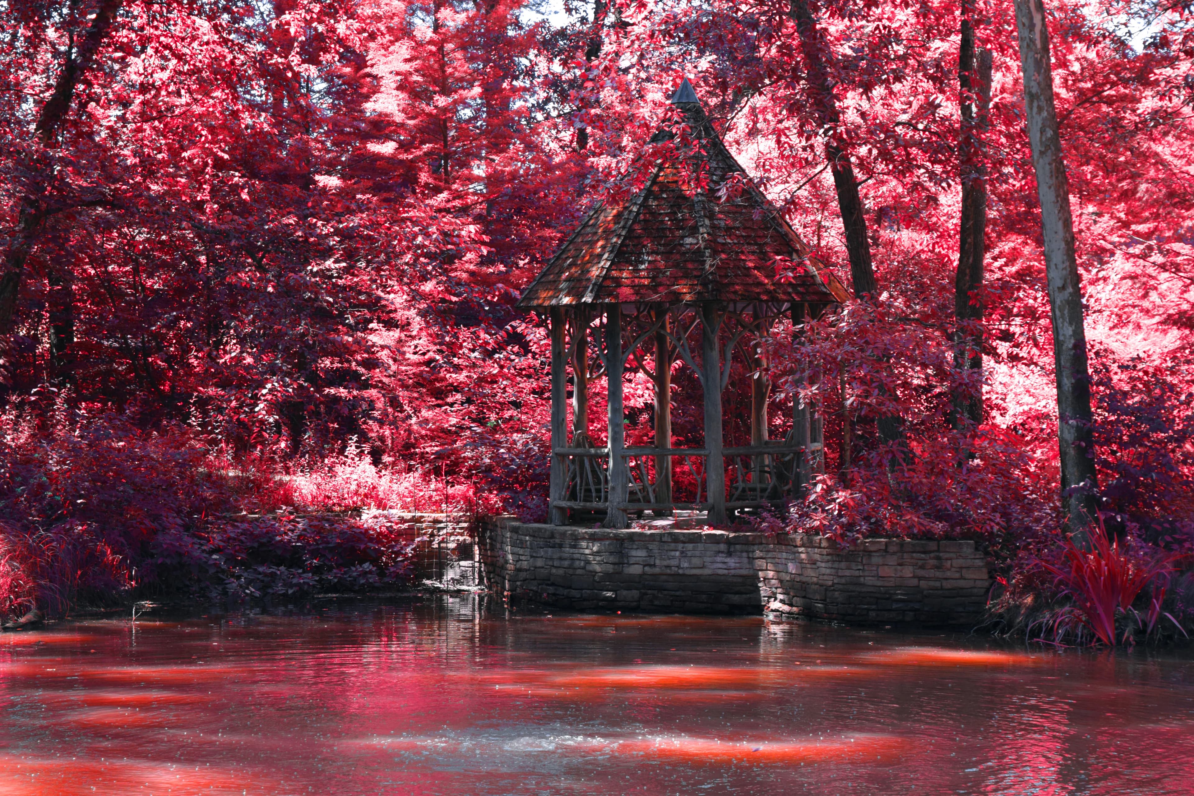 Woods gazebo red